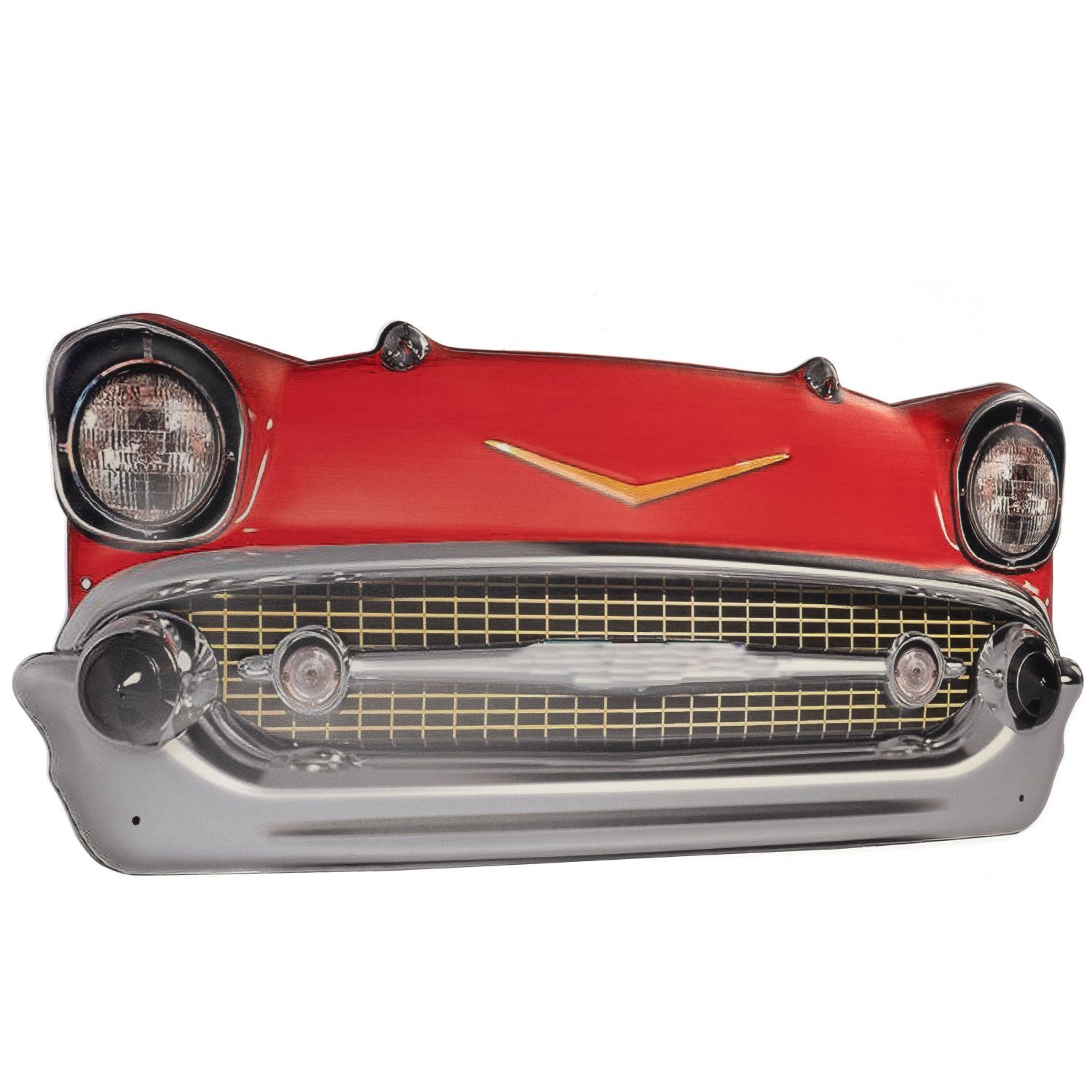 Metallschild Blechschild roter Cadillac Front