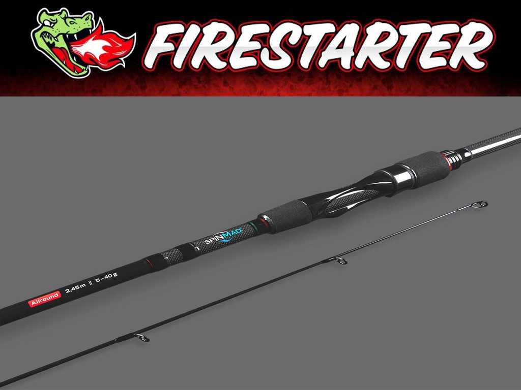 Lieblingsköder Spinnrute FIRESTARTER - RUTE - Allround 2,45 m - 5 bis 40 g, (2-tlg., Lieblingsköder Rutenschutz), mittelschwere Angelrute - hochwertige SiC-Ringeinlagen