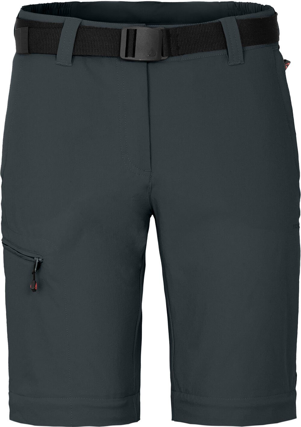 Bergson Outdoorhose NARRABEEN Doppel Zipp-Off Damen Wanderhose, vielseitig pflegeleicht, Kurzgrößen, dunkel grau
