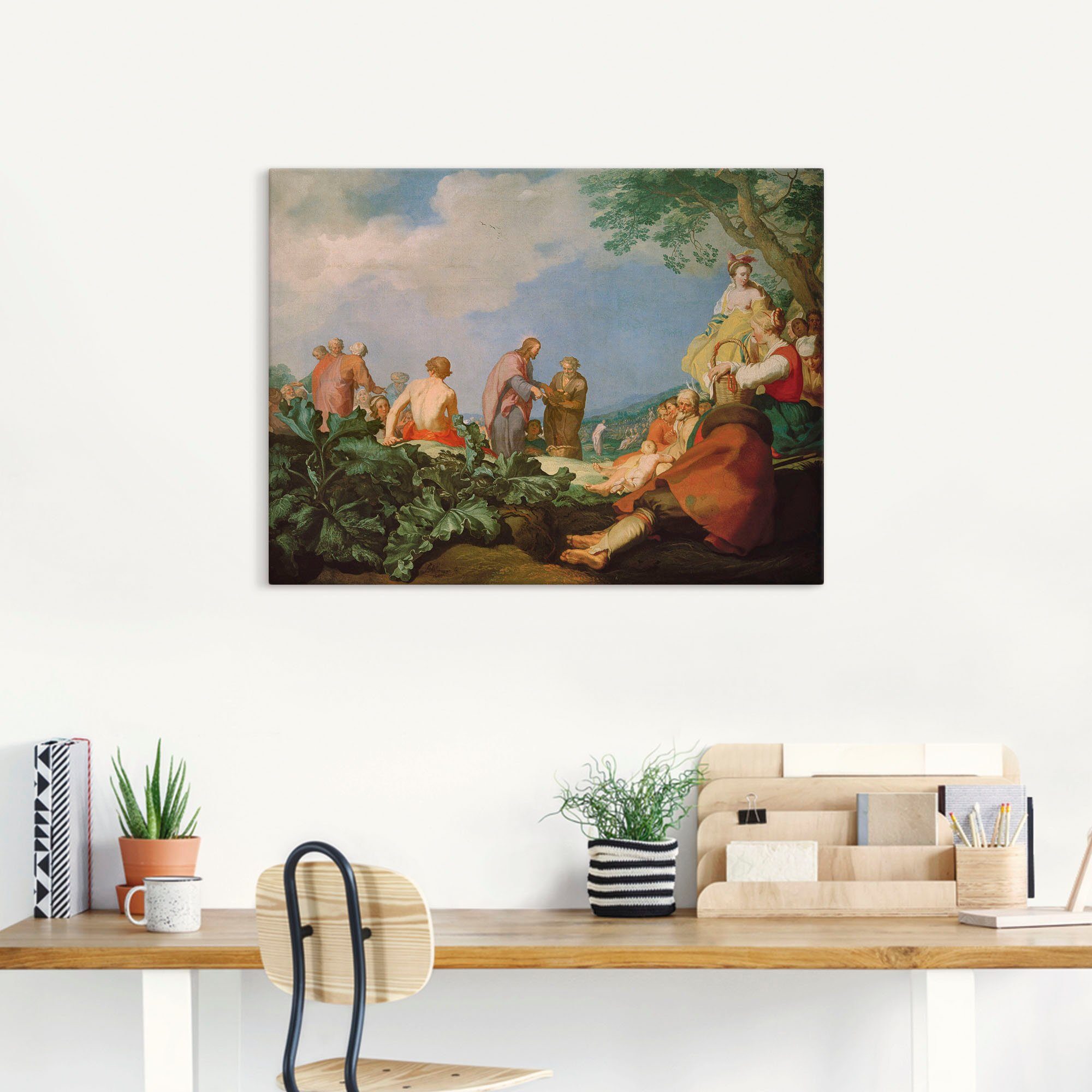 Artland Poster Wandaufkleber Alubild, (1 in St), Bilder Leinwandbild, als versch. Größen Brotvermehrung, Christliche Wandbild oder