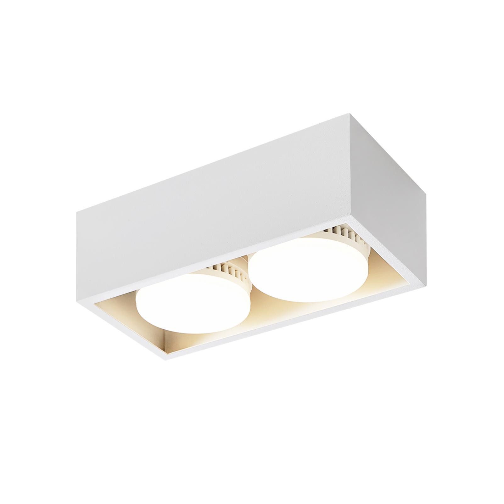 ZMH Deckenspots Weißes Rechteck 2 Enden GX53 5W inklusive Lichtquelle 120° Beleuchtung, LED wechselbar, LED-Lichtquelle austauschbar geeignet für Schlafzimmer Küche und Flur
