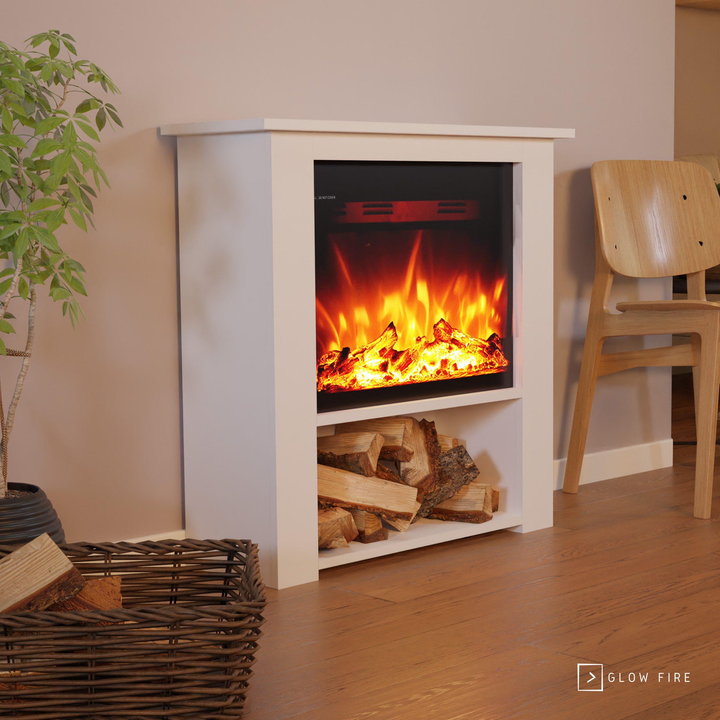 GLOW FIRE Elektrokamin THEBE LED Kamin mit Heizung, Standkamin, Elektrische günstig online kaufen