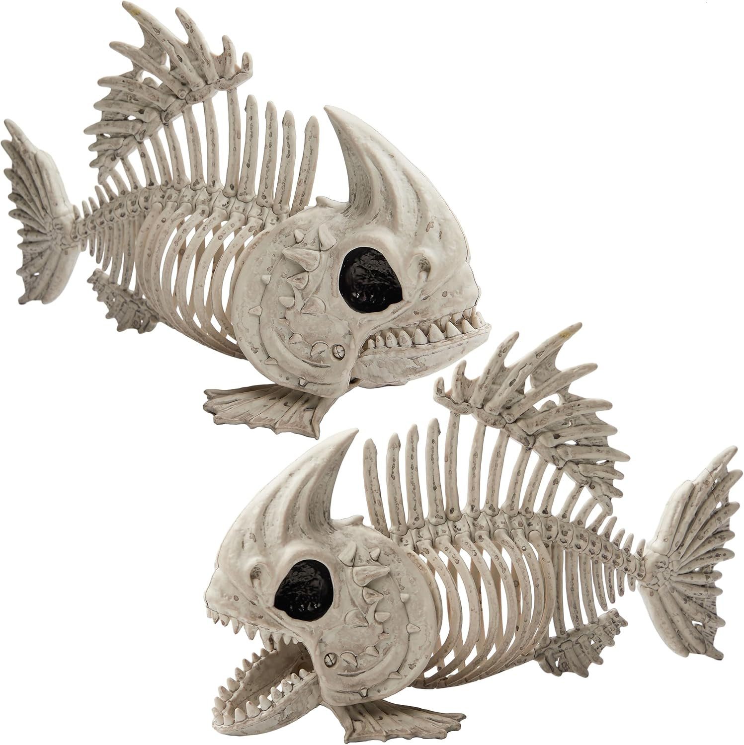 JOYIN Dekoobjekt JOYIN 2 Stk. 24,1cm Halloween Fisch Skelett, bewegliche Gelenke, Deko