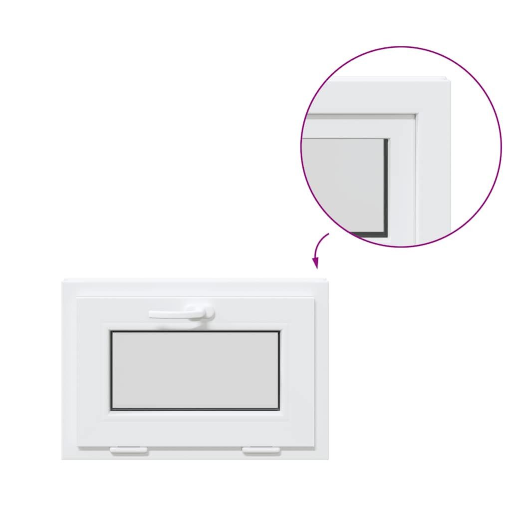 vidaXL Fenster Kellerfenster RISOR Kipp Kunststoff Weiß PVC und Glas