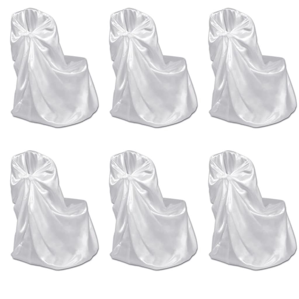 vidaXL Накидки-Set 6 x Stuhlhusse für Hochzeit Bankett weiß