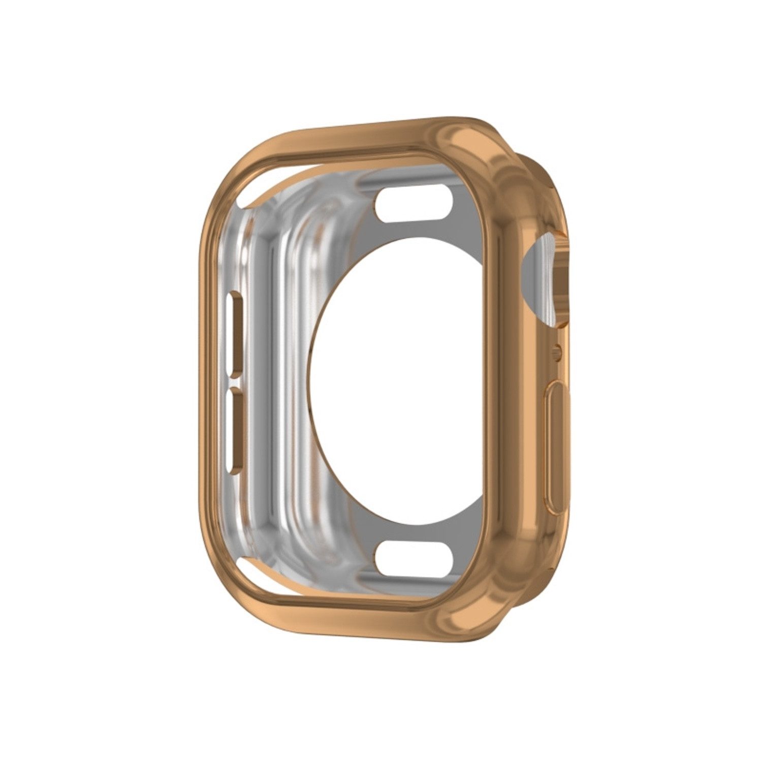 Wigento Smartwatch-Hülle Für Apple Watch Series 11 / 10 46mm TPU Hülle Gehäuse Rose Gold, TPU Schutzhülle mit Rundloch und nahtloser Passform