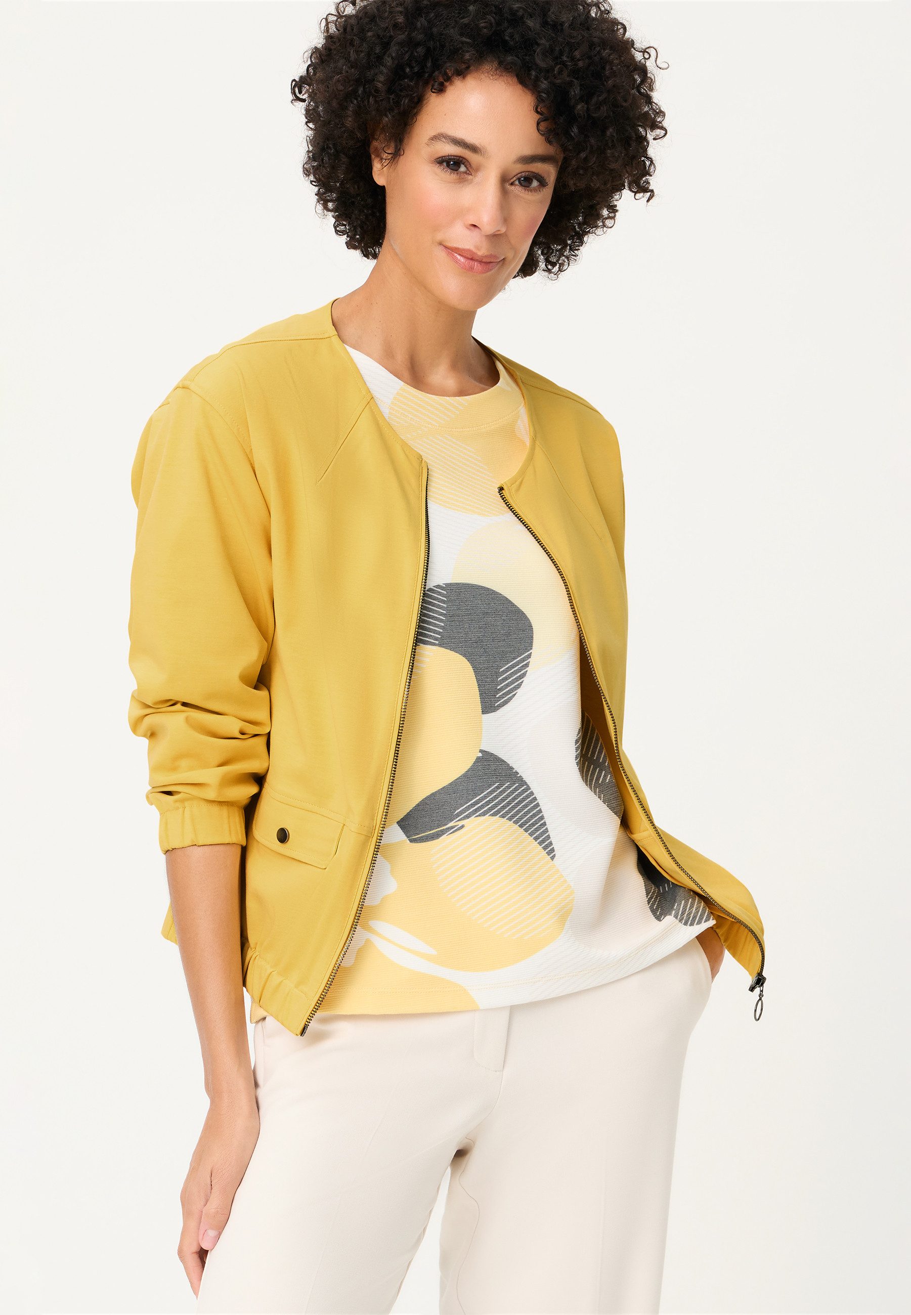 Olsen Kurzjacke mit Reißverschluss und Pattentaschen