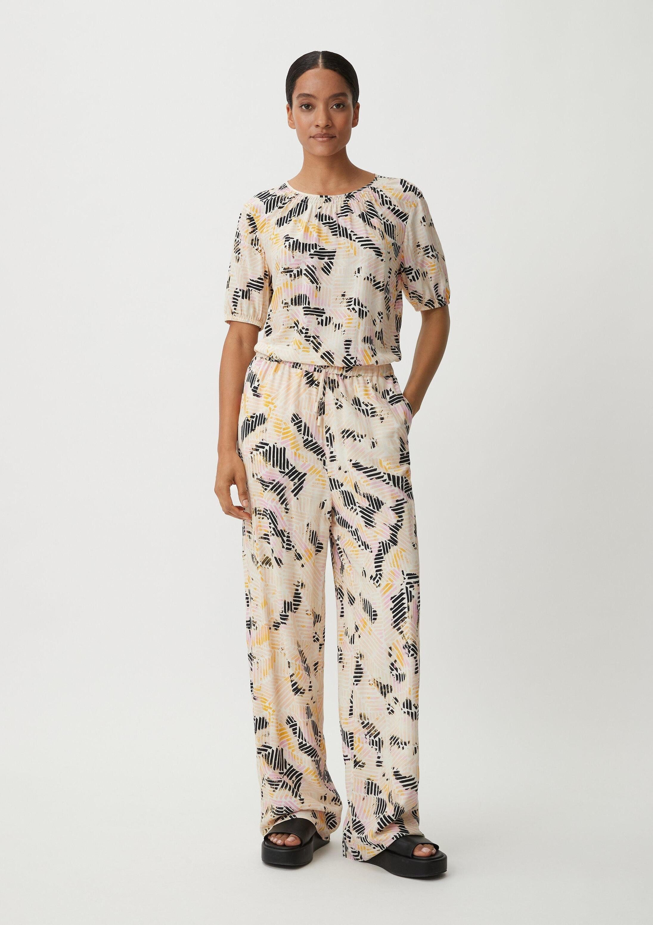 comma Chinos Hose Relaxed: Viskosehose aus Crêpe