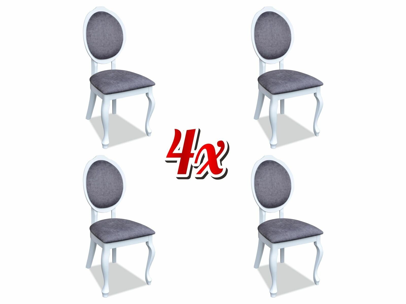 JVmoebel Stuhl, Stühle 4x Stuhl Set Echtes Holz Polster Sitz Esszimmer Garnitur Lehn Stühle Neu