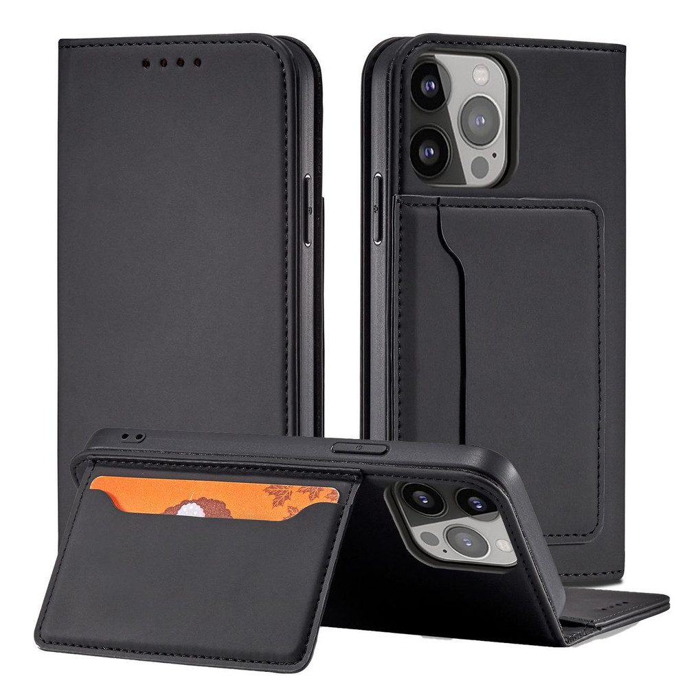 Hurtel Handyhülle Klapptasche Kartenetui Standhülle 6,1 Zoll, Kartenfächer, Standfunktion, Magnetverschluss