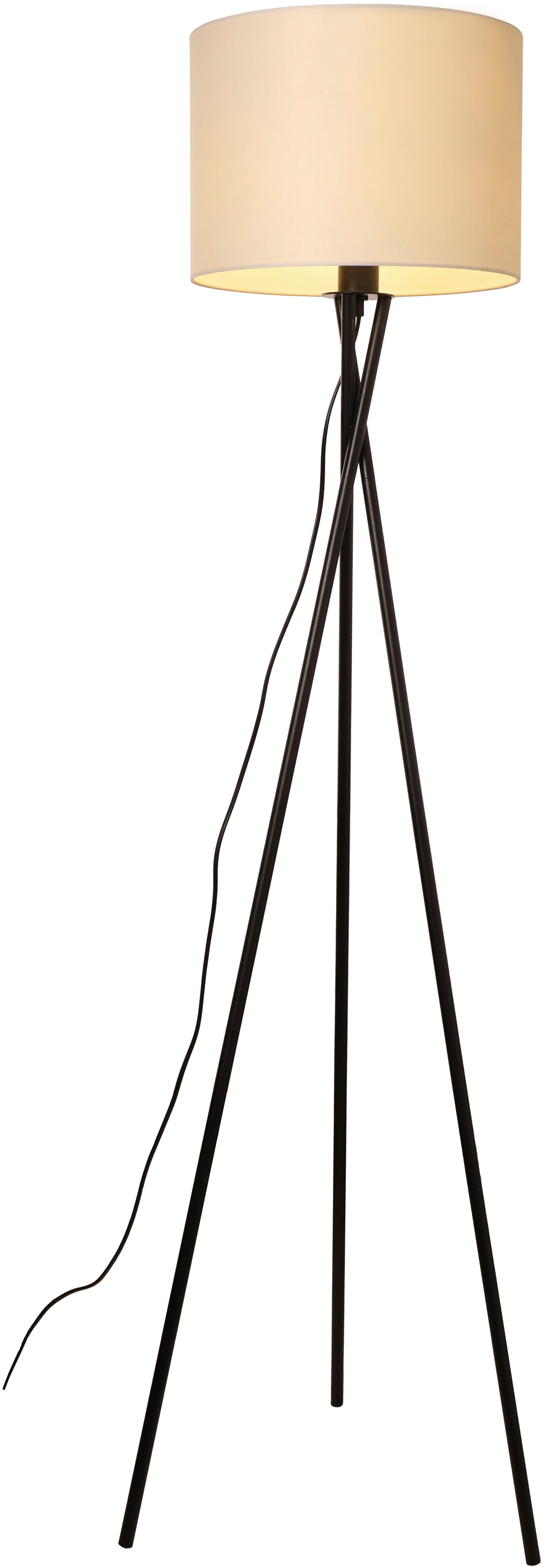OTTO home Stehlampe Avveline - Textilschirm Stehleuchte, ohne Leuchtmittel, standfestes Stativ, H: 153 cm, Stoffschirm Ø 36 x 25 cm, Fassung E27