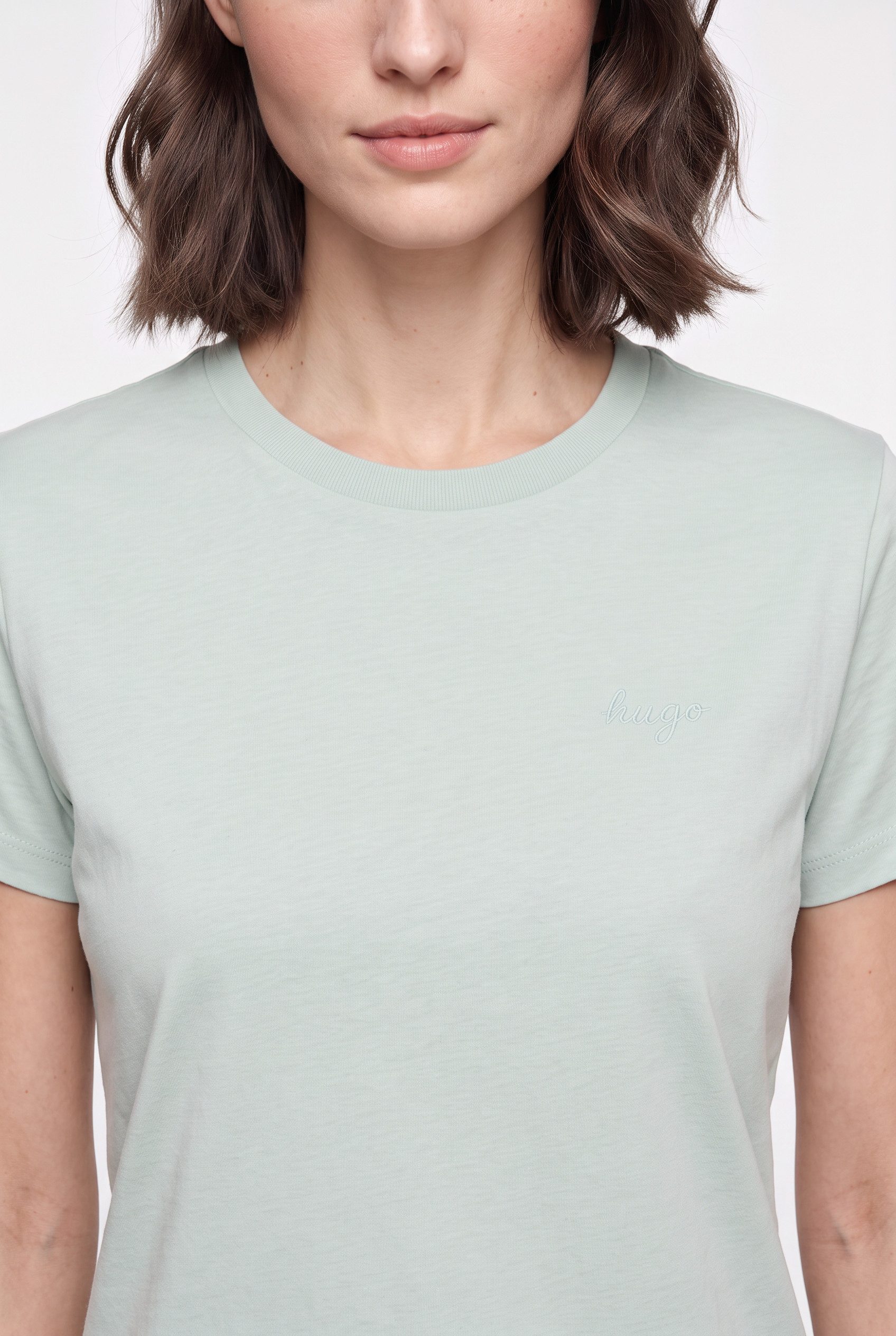 HUGO T-Shirt Damatee mit Logoschriftzug, reine Baumwolle – Bild 3 von 5