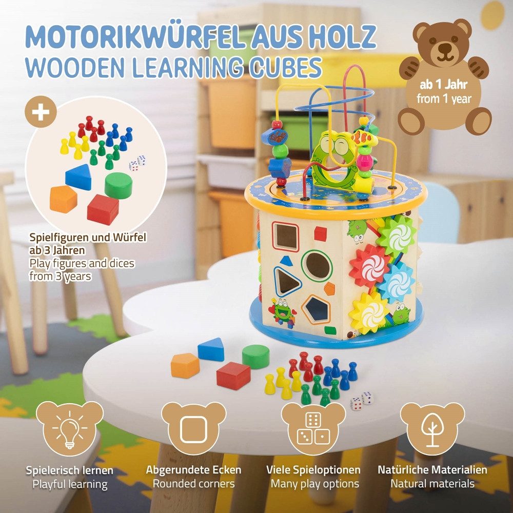 Joyz Lernspielzeug Motorikwürfel Activity Würfel Motorikschleife günstig online kaufen