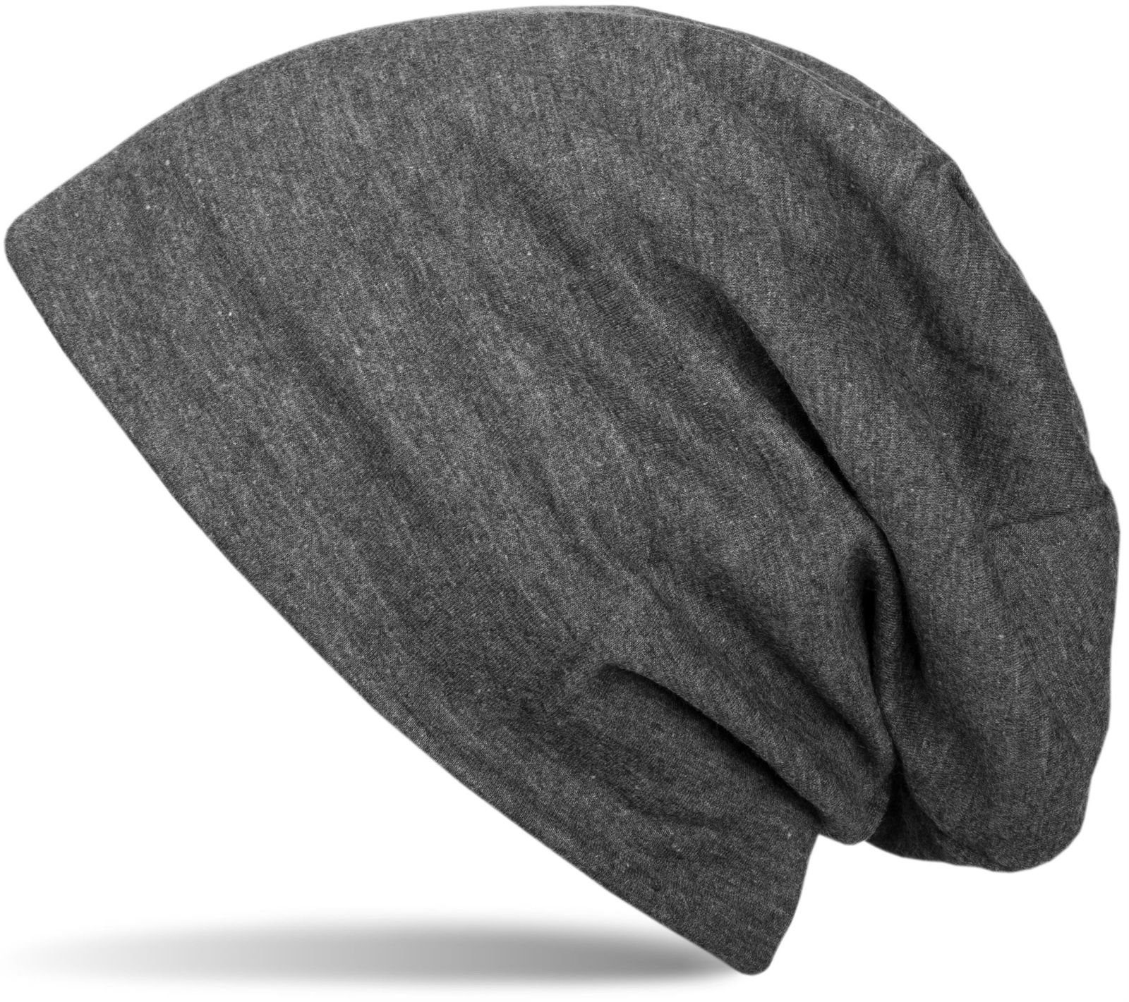 styleBREAKER Beanie (1-St) Unifarbene Beanie Mütze mit Fleece Anthrazit meliert