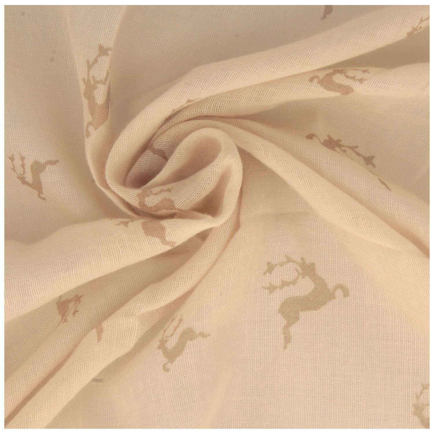 Breiter Modeschal, Leichter Trachtenschal mit dezentem Hirsch-Muster