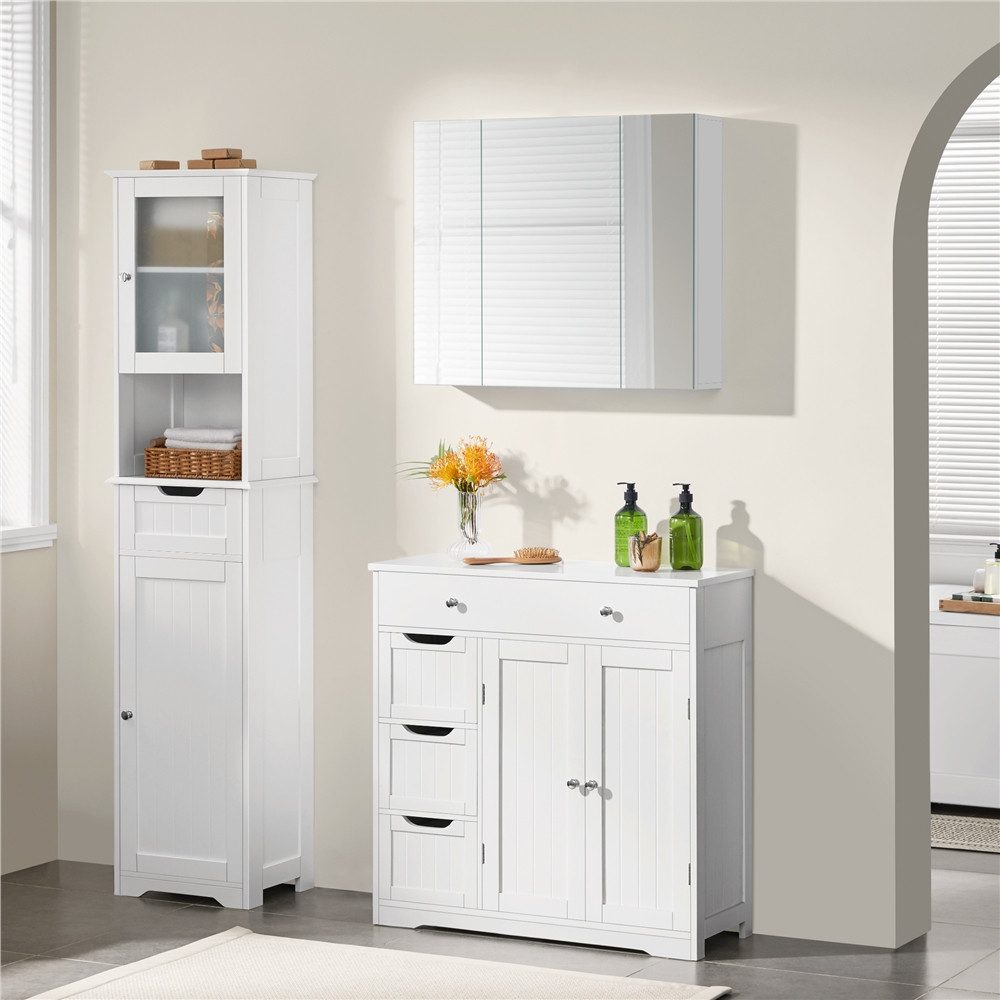 Yaheetech Spiegelschrank Hängeschrank Badezimmerschrank mit Spielgeltüren, günstig online kaufen