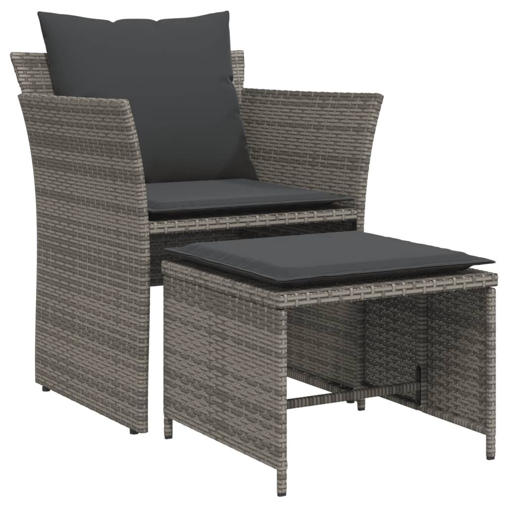 vidaXL Gartenlounge-Set Gartenstuhl mit Fußhocker Grau günstig online kaufen