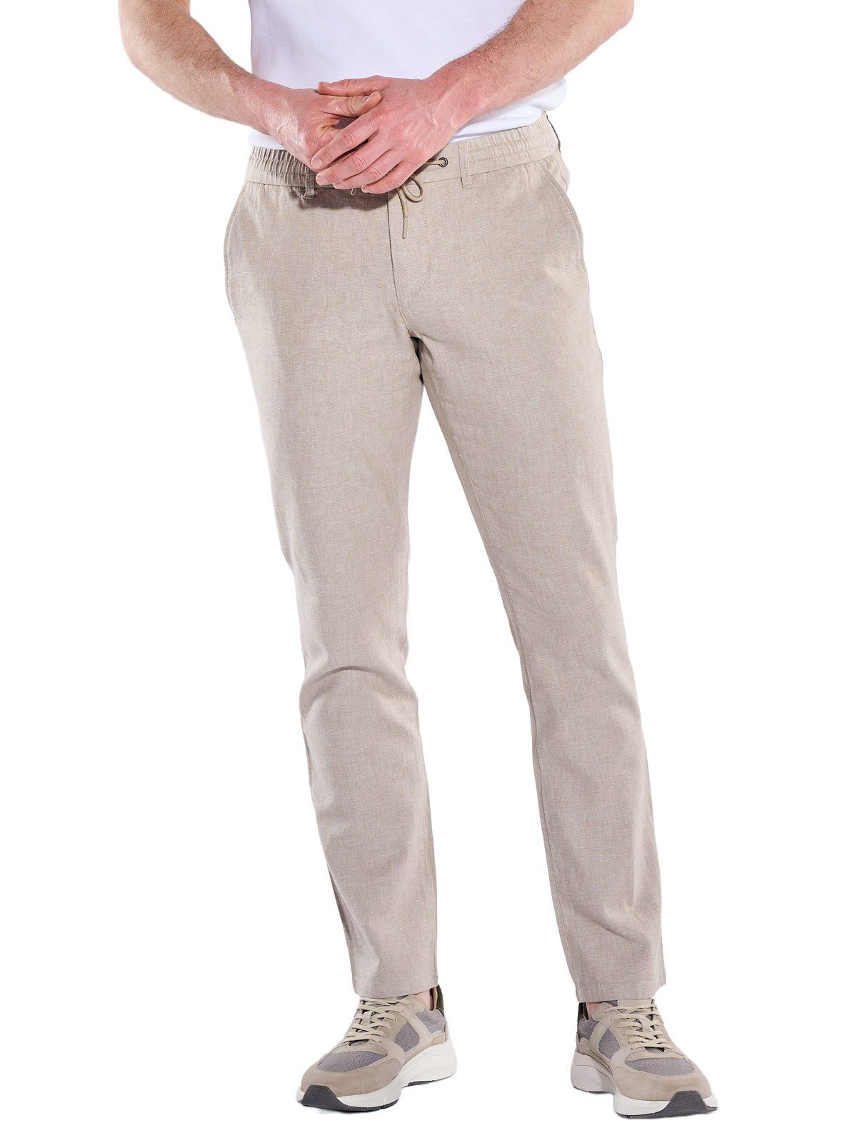 Engbers Chinohose Herren Chino mit Leinenanteil, Braunbeige