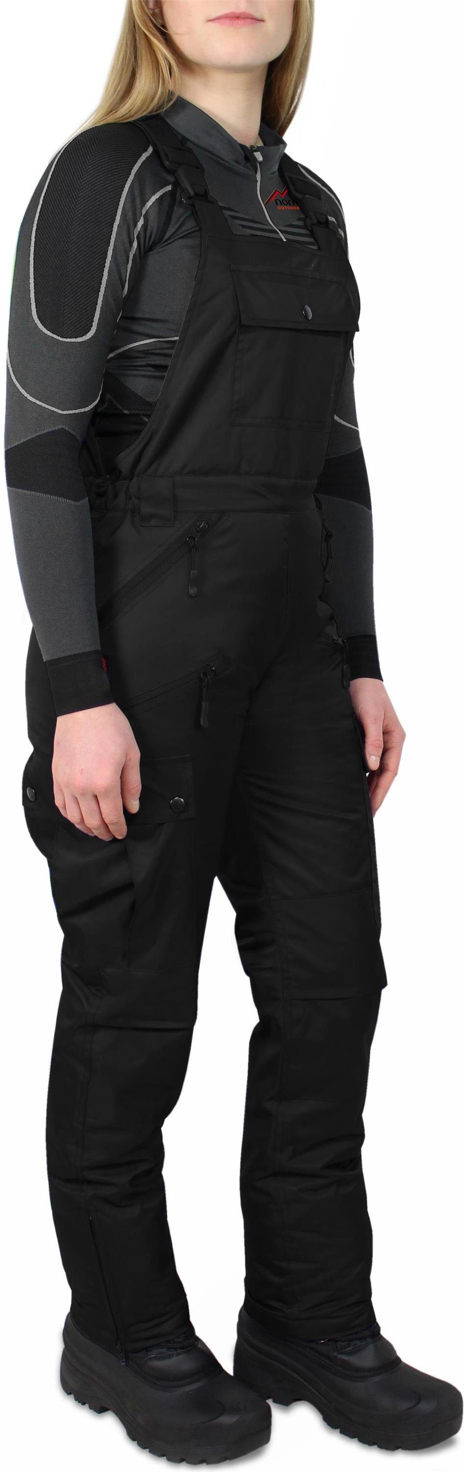 normani Thermohose Damen Thermo-Latzhose Foraker Wasserdichte Winterhose gefüttert mit Hosenträgern Outdoorhose