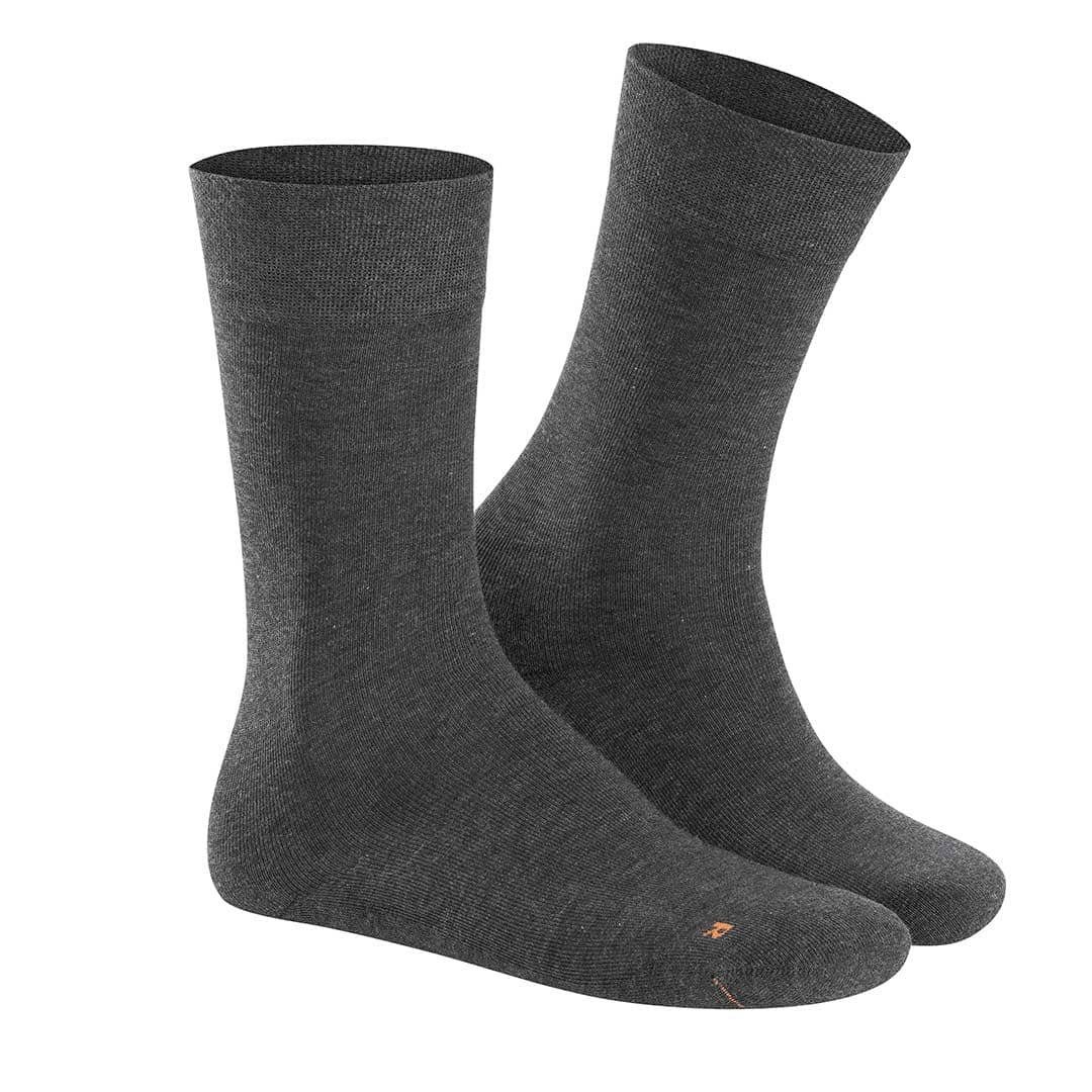 Hudson Basicsocken AIR PLUSH (1-Paar) Sportliche Herren Socken mit anatomisch geformter Plüschsohle Grau-mel. 0550