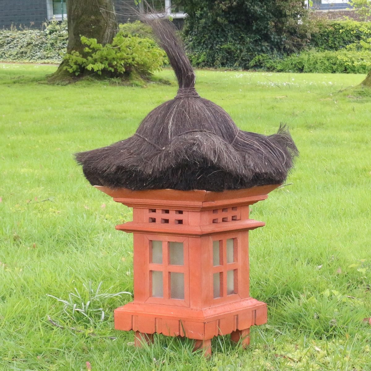 Oriental Galerie Dekofigur Deko Bali Haus Pagode aus Holz rot /orange klein (1 St), aus Holz für den Garten