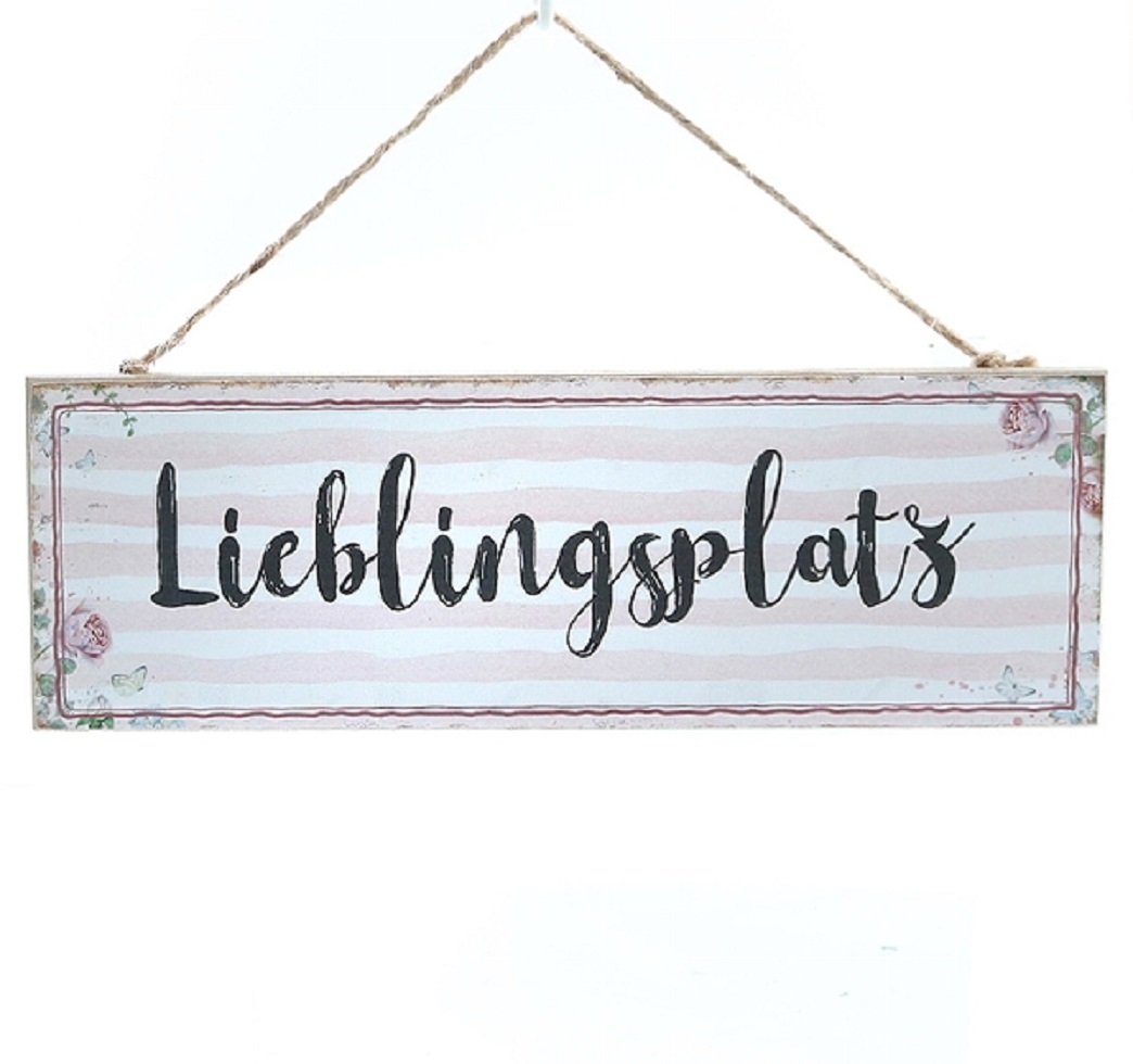 Linoows Holzbild Wandschild, Türschild 'Lieblingsplatz', Holzschild, günstig online kaufen