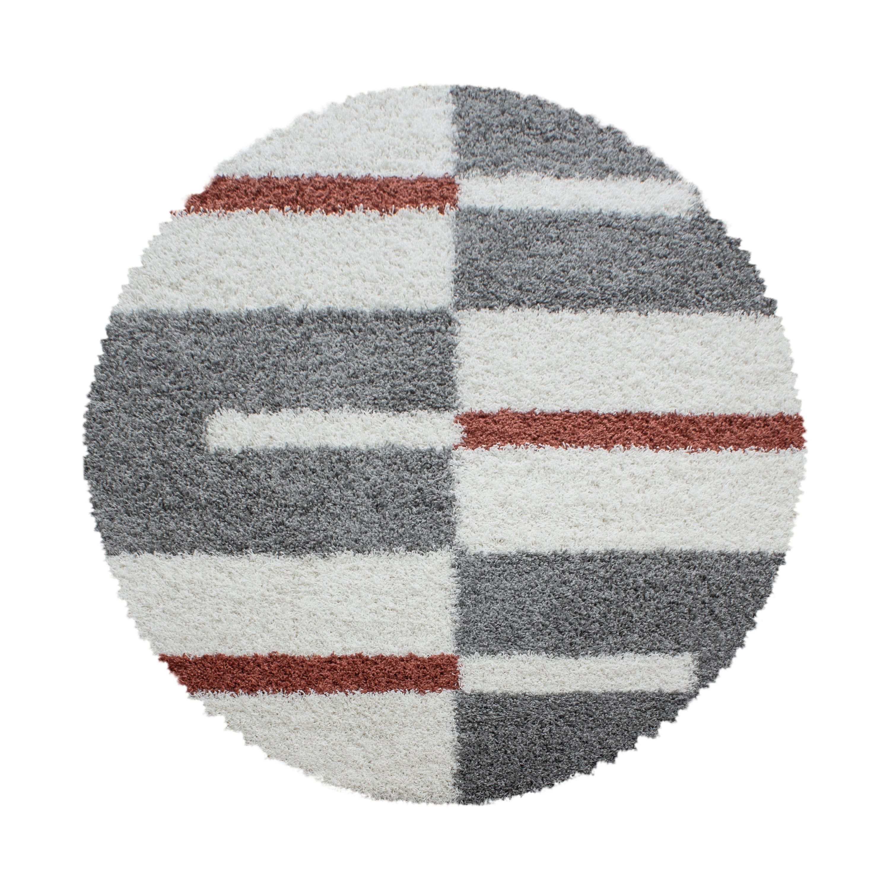 Carpettex Hochflor-Teppich Kariert Design, Rund, Höhe: günstig online kaufen
