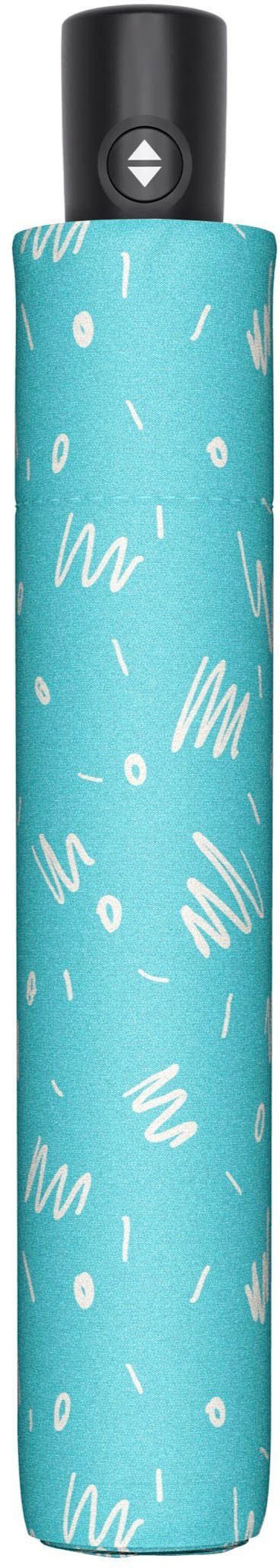 zero doppler® aqua Minimally, blue Magic Taschenregenschirm