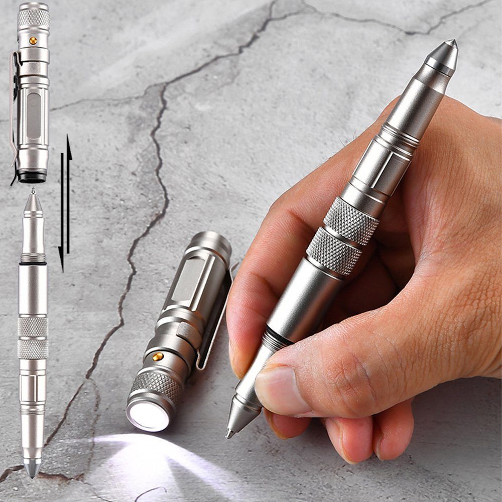 GelldG Kugelschreiber Taktischer Stift mit LED, Geschenke, Männer Männer, (1-tlg) für Gadgets