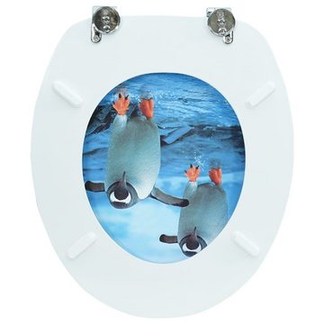vidaXL WC-Sitz Toilettensitz mit Deckel MDF Pinguin-Design (1-St)