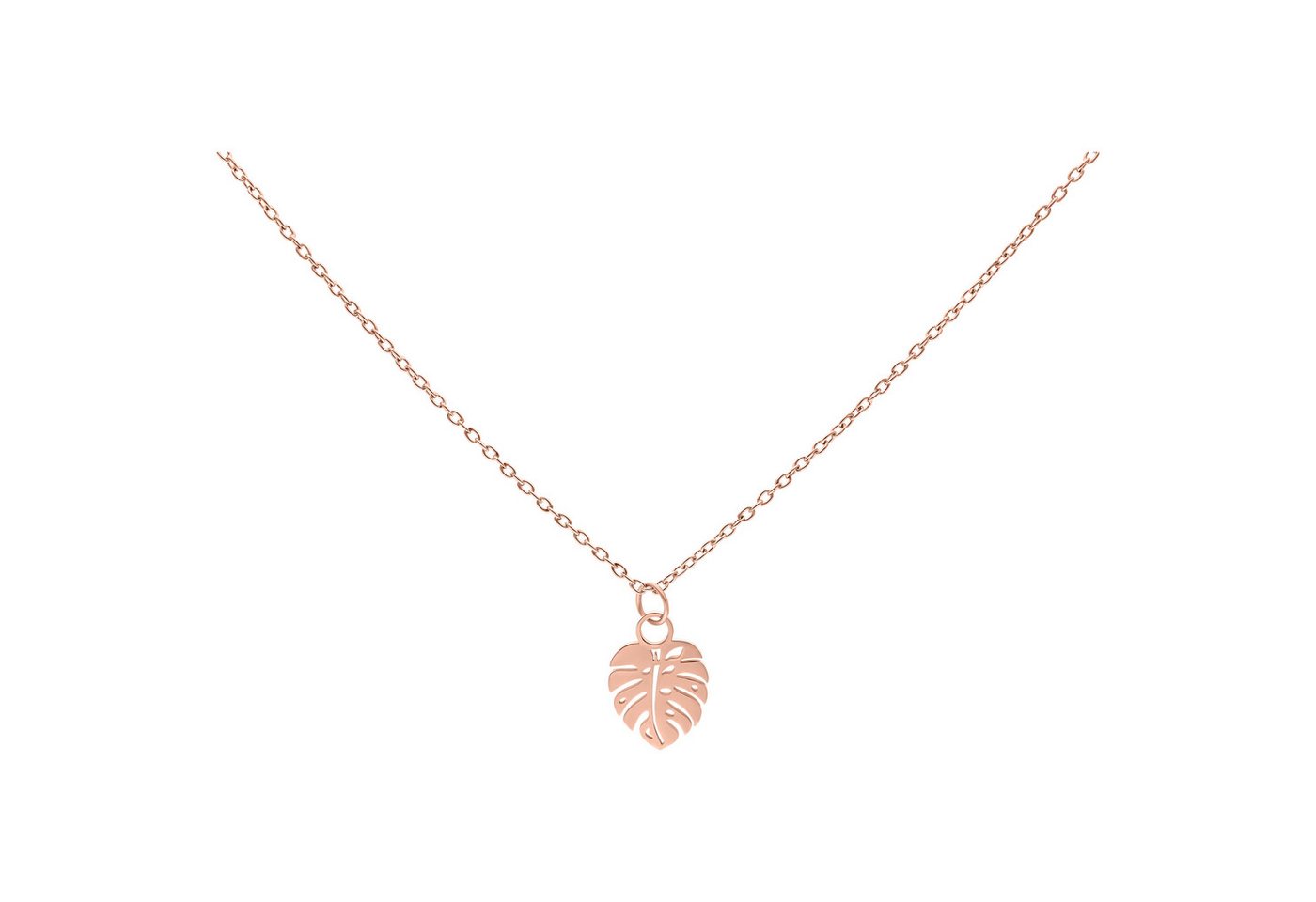Wildcat Kette mit Anhänger Monstera Leaf Kette - Roségold, Chirurgenstahl 316L - wasserfest, langlebig, hautverträglich