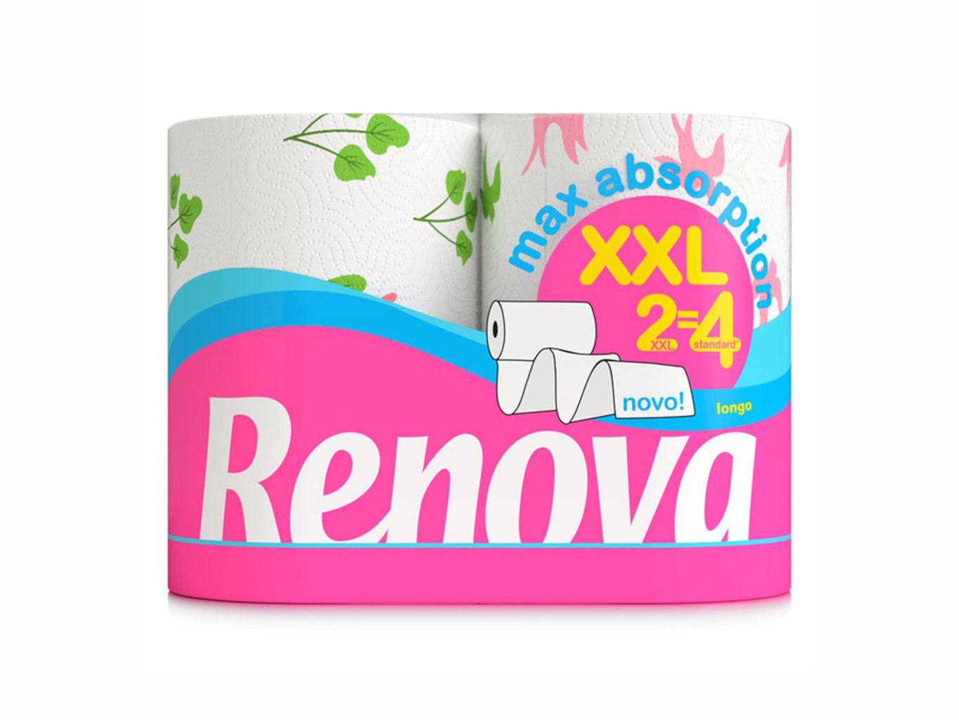 Renova Papierküchenrolle XXL Frühling (Packung 2-St), bedruckt