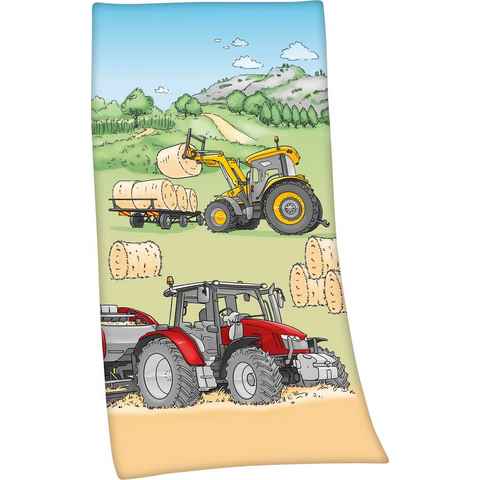 Herding Young Collection Badetuch Traktor, Velours (1-St), hochfarbig bedruckt