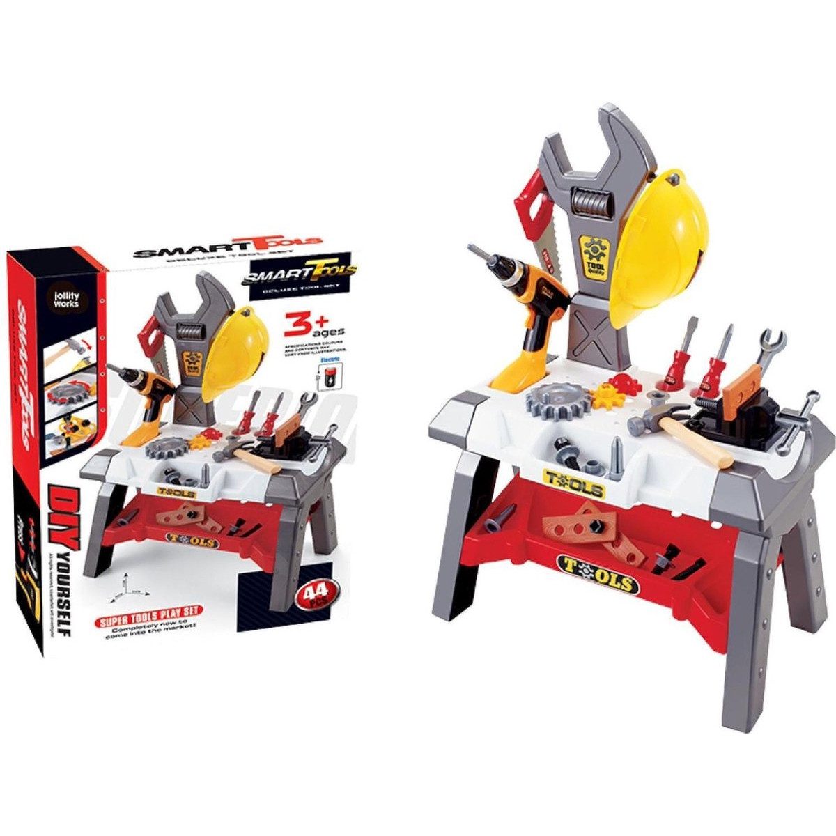 Jollity Spielwerkzeug Construction Set – Werkbank mit 44-teiligem Zubehör, (44-tlg)
