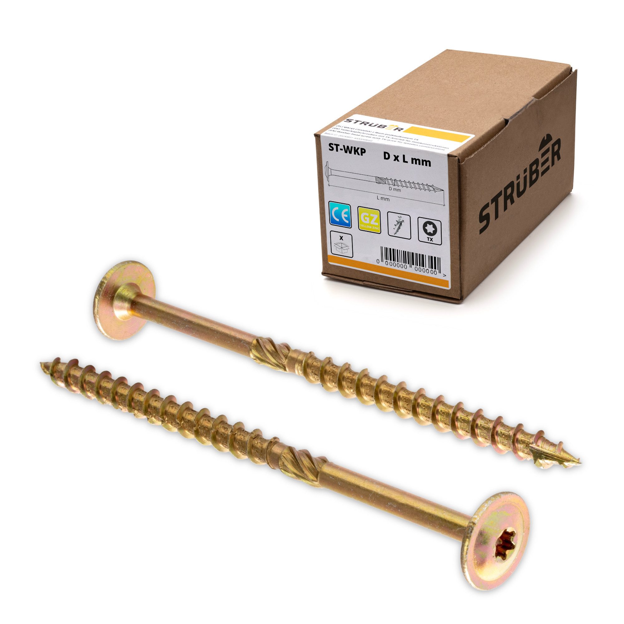 STRÜBER Holzbauschraube Tellerkopfschrauben mit Torx-Antrieb