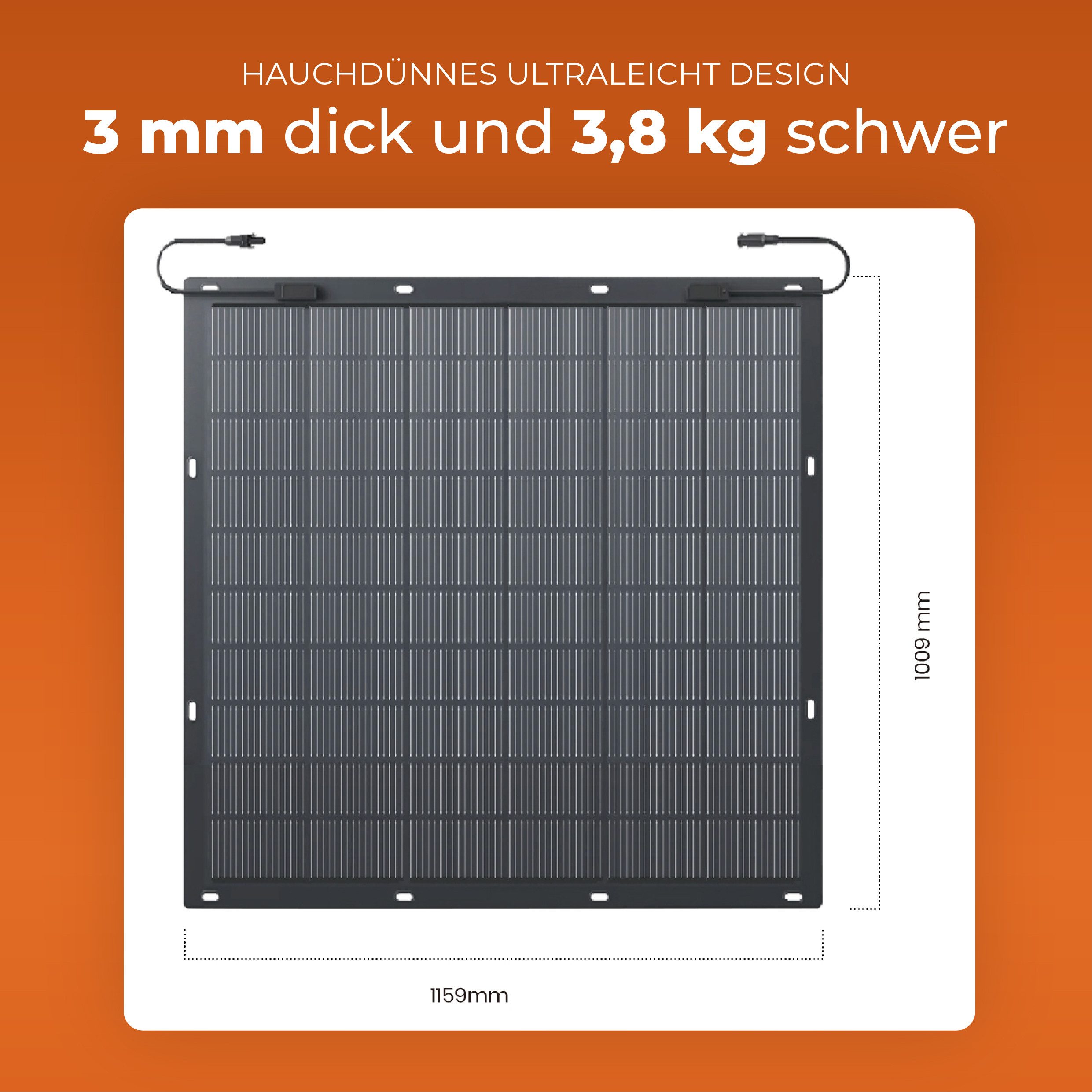 Solarway Balkonkraftwerk 900 Watt Flex mit Envertech 600/800 Watt Wechselrichter, 900 W, Prismatische LiFePO₄-Zellen – Bild 3 von 5