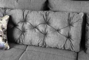 riess-ambiente Ecksofa MARRAKESCH 245cm grau / schwarz, Einzelartikel 1 Teile, Wohnzimmer · Samt · L-Form · Couch inkl. Kissen · Design