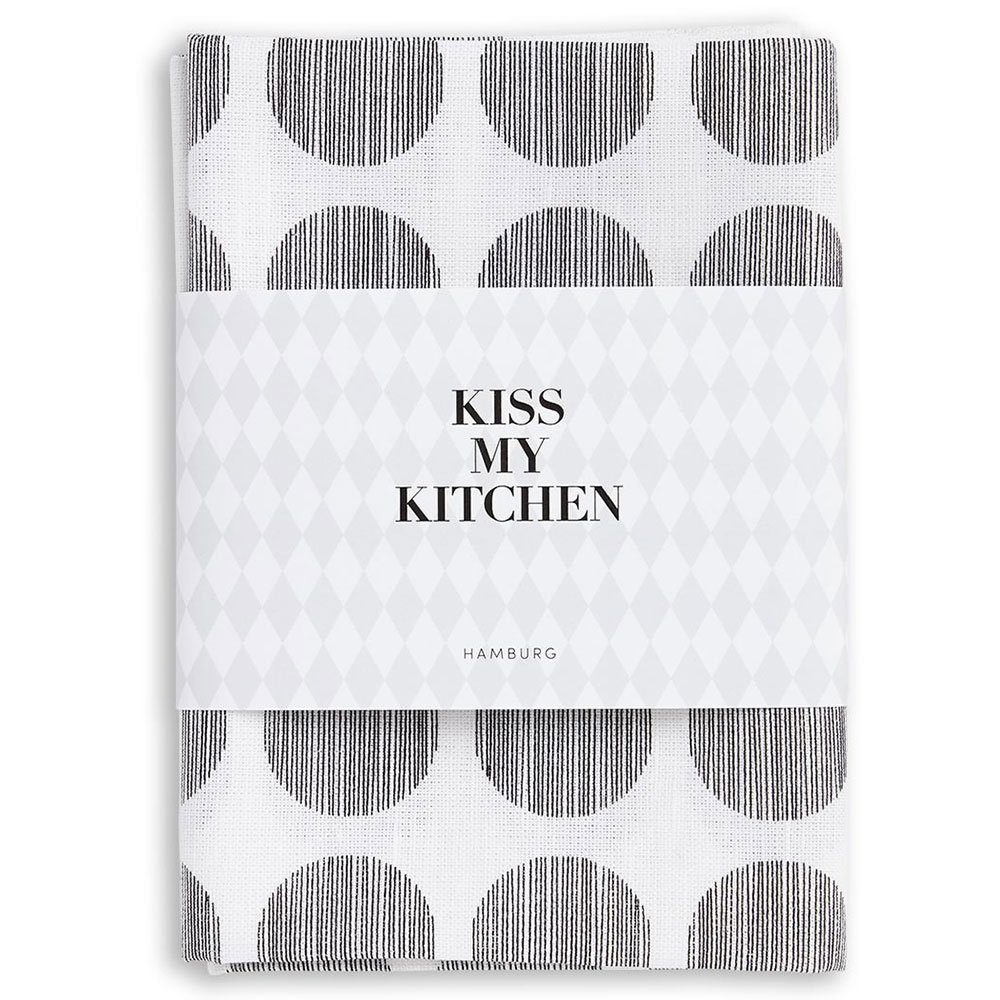 Leinen, schwarz Baumwolle Dots, MY Kiss KISS KITCHEN my Kitchen Handtuch Geschirrtuch