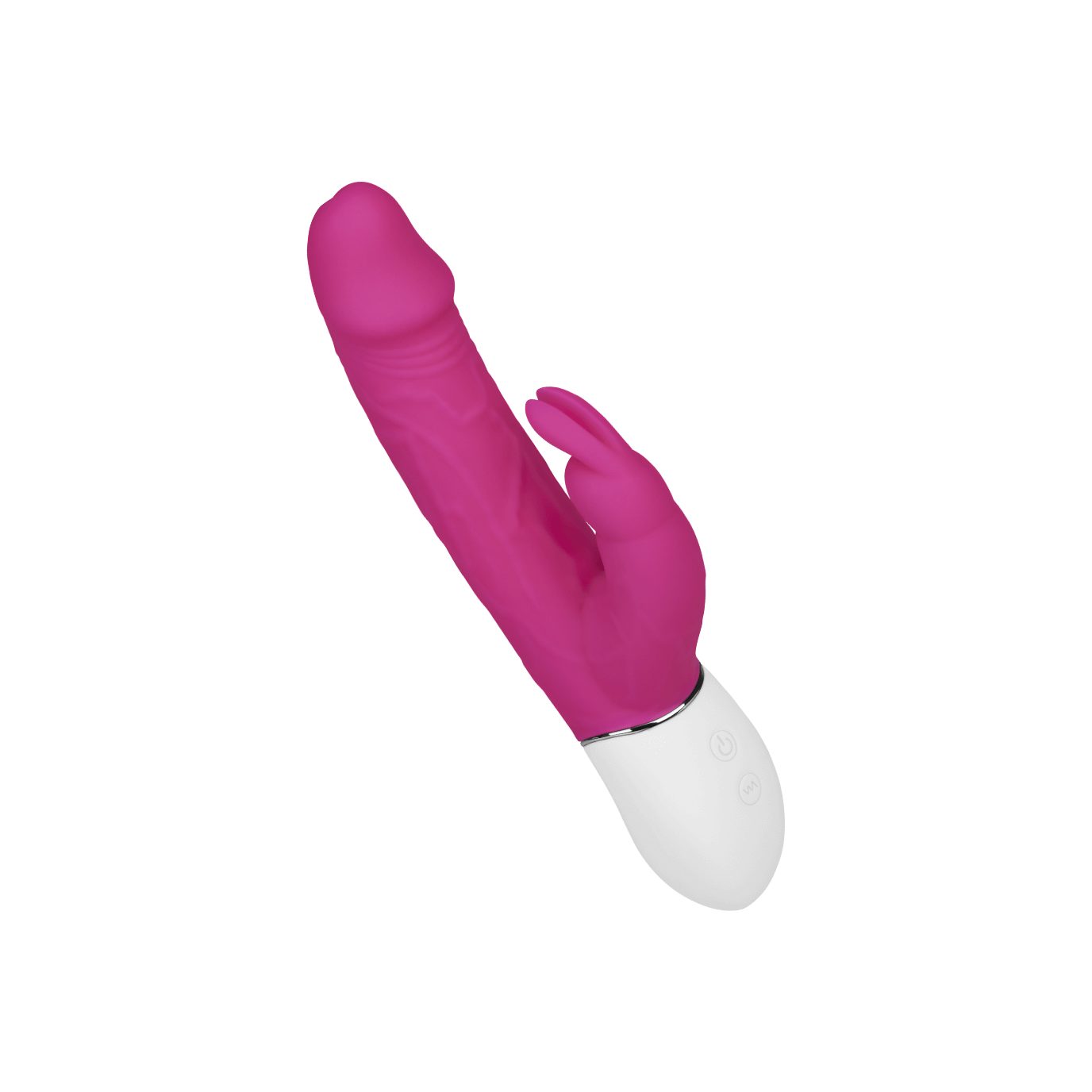 EIS Klitoris-Stimulator EIS Geaderter Silikon-Rabbit (21cm) neon-pink / weiß