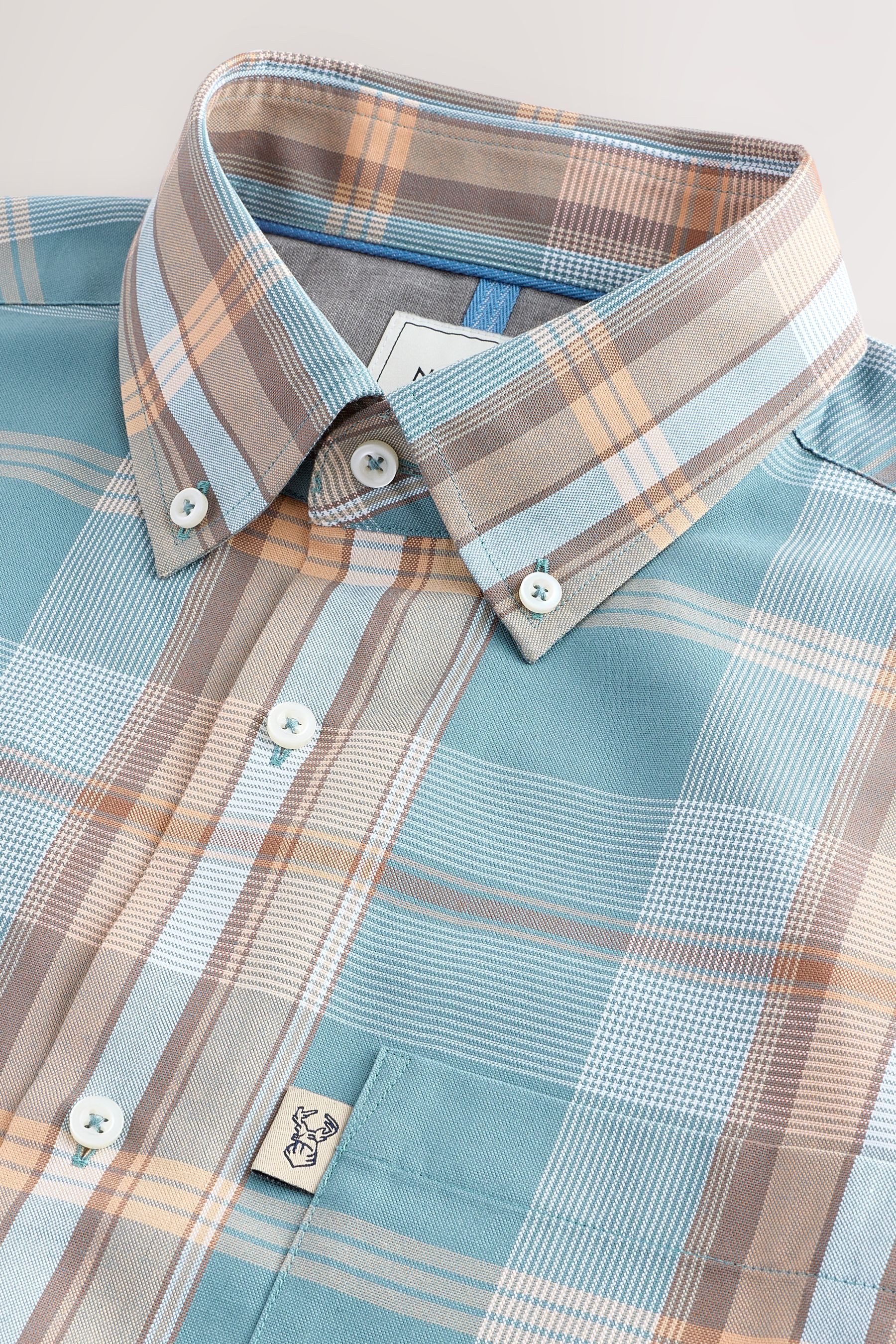 Next Kurzarmhemd Pflegeleichtes Button-Down-Oxfordhemd, Regular-Fit (1-tlg) günstig online kaufen