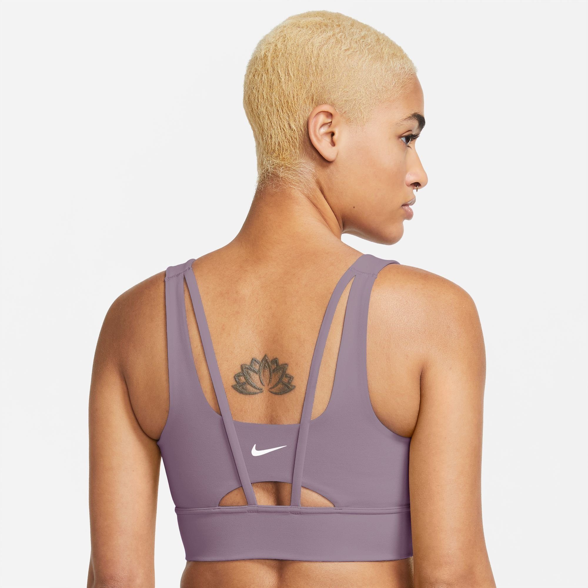 Nike Sport-BH VIOLET DUST/WHITE MEDIUM-SUPPORT BRA LONGLINE SPORTS PADDED ELLIPSE WOMEN'S ALATE