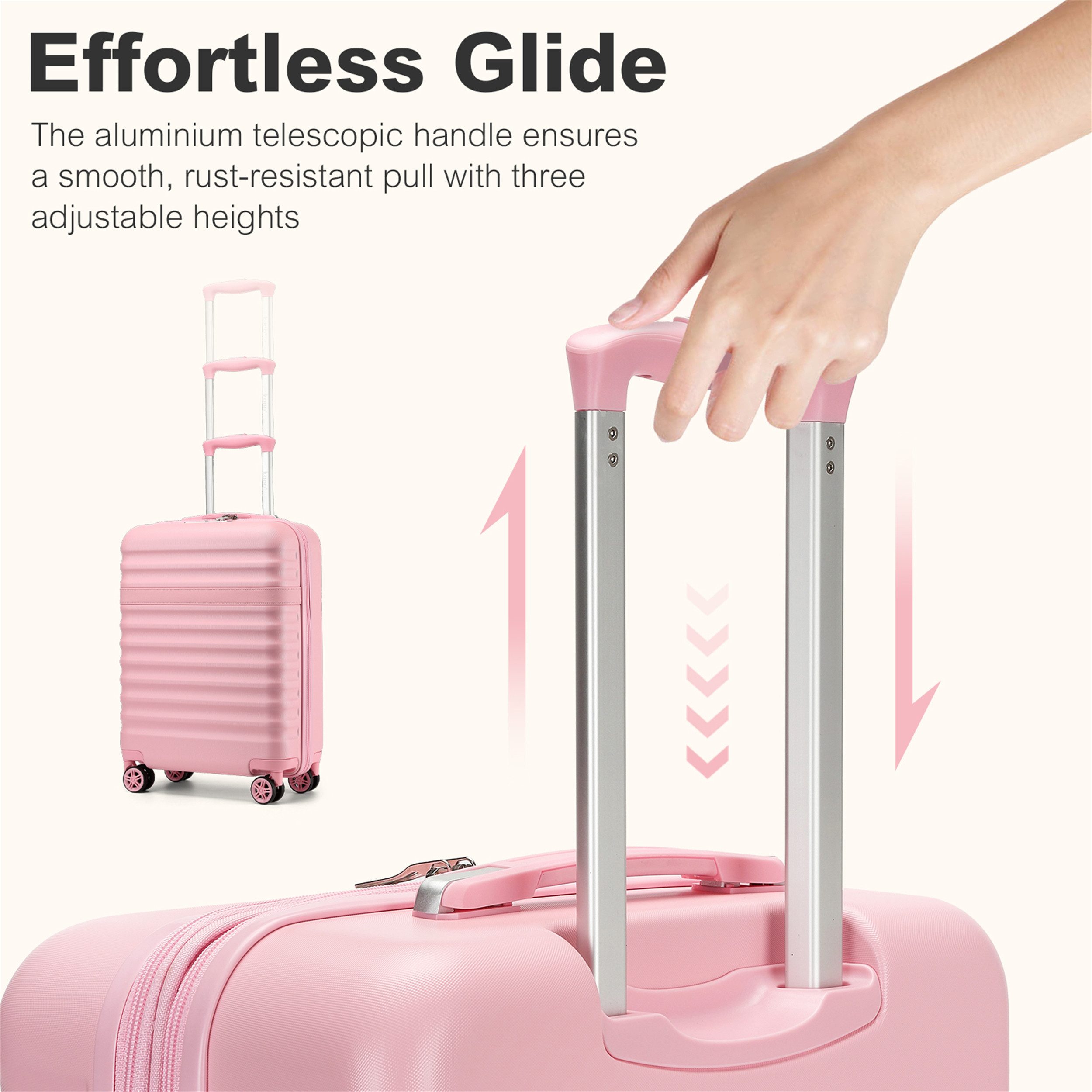 KONO Trolley Handgepäck Koffer Reisekoffer von ABS+PC Hartschalenkoffer – Bild 3 von 5