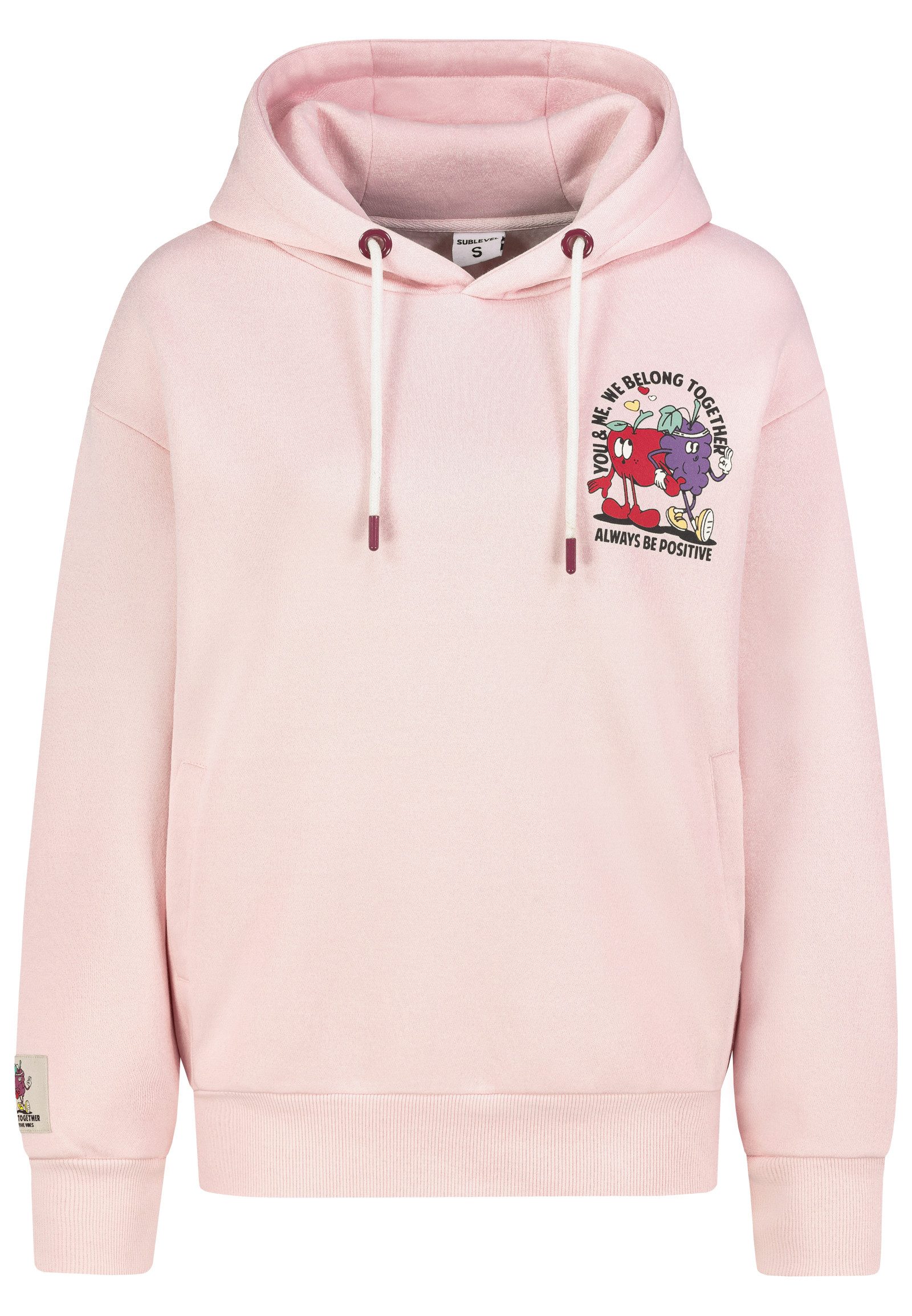 SUBLEVEL Hoodie mit Frucht-Motiv und Schriftzug günstig online kaufen