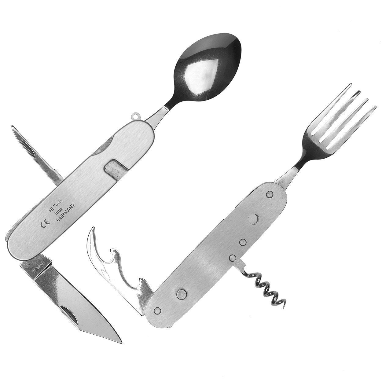 May Survival Knife Camping-Besteck - 6-fach Multi-Tool-Besteck - Klapp-Besteck inkl.
