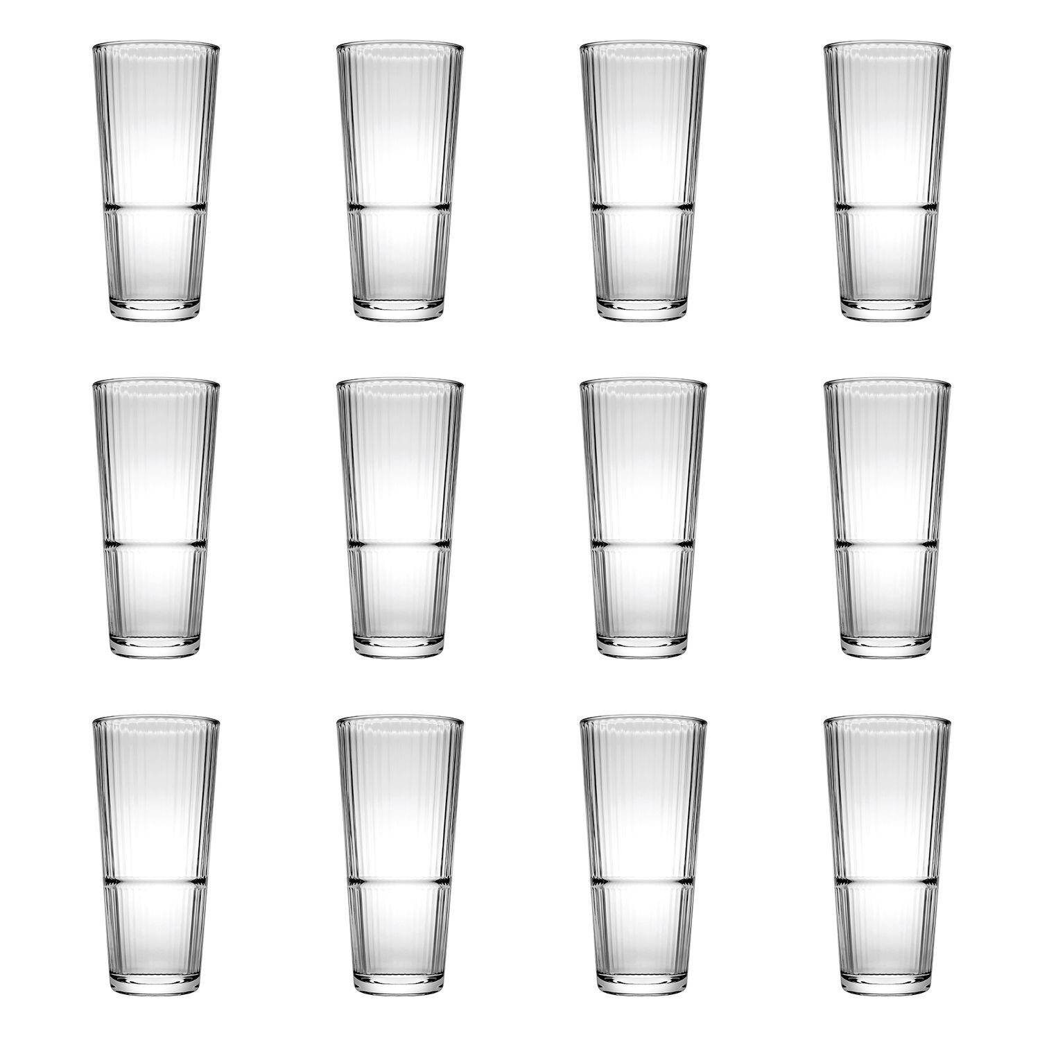 WAS Cocktailglas Longdrinkgläser, Trinkgläser 6er-Set - Grande Sunray, 295 ml