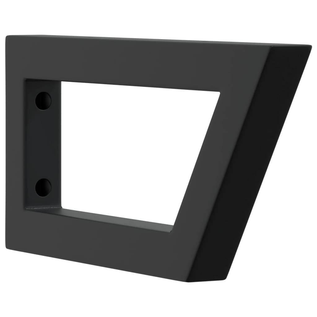 vidaXL Halterung Waschtisch-Halterungen 2 Stk. Schwarz Trapezförmig Stahl, (1-tlg) – Bild 4 von 5