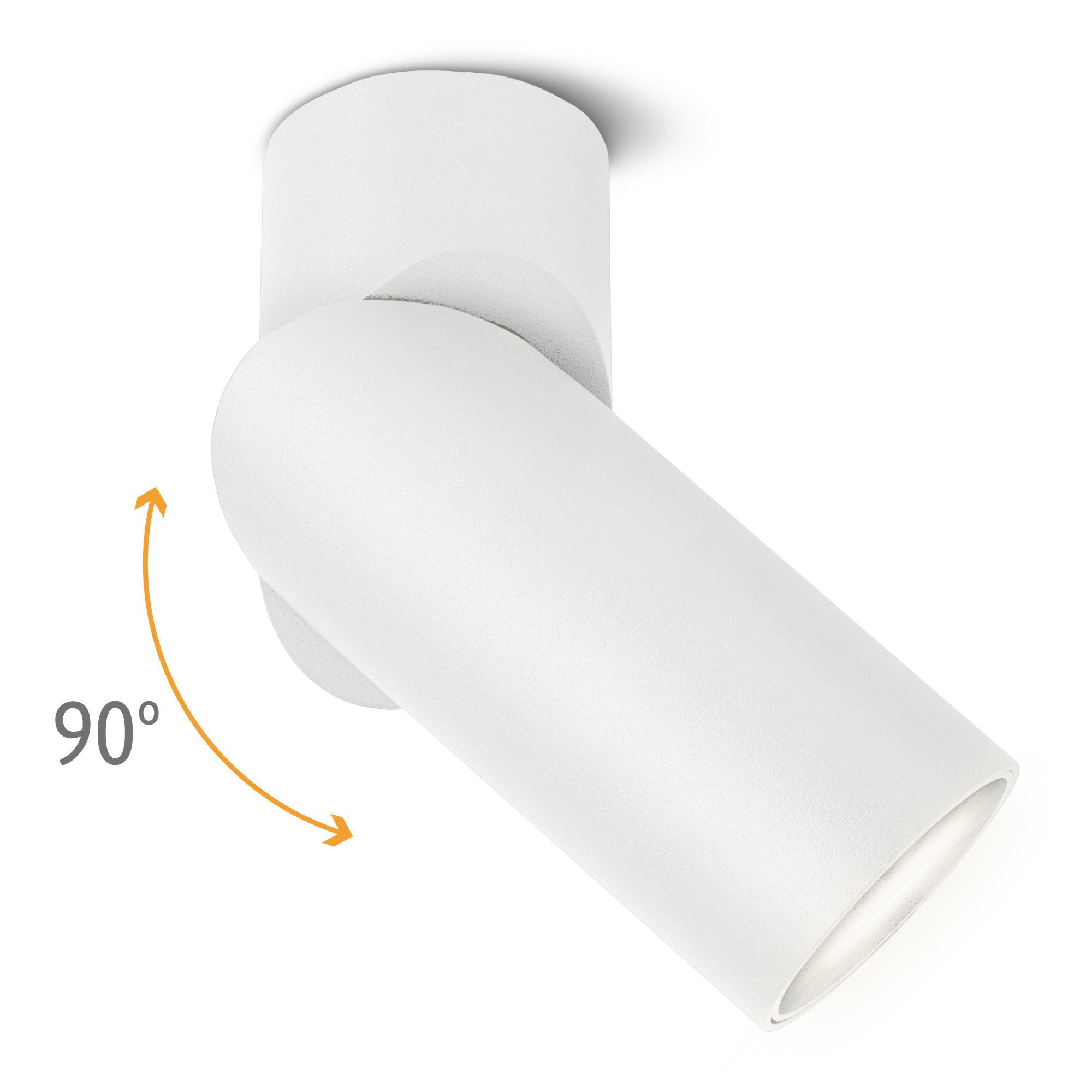 SSC-LUXon LED Aufbaustrahler TOBI-L Deckenspot Strahler schwenkbar LED GU10 dimmbar neutralweiß 7W, Neutralweiß