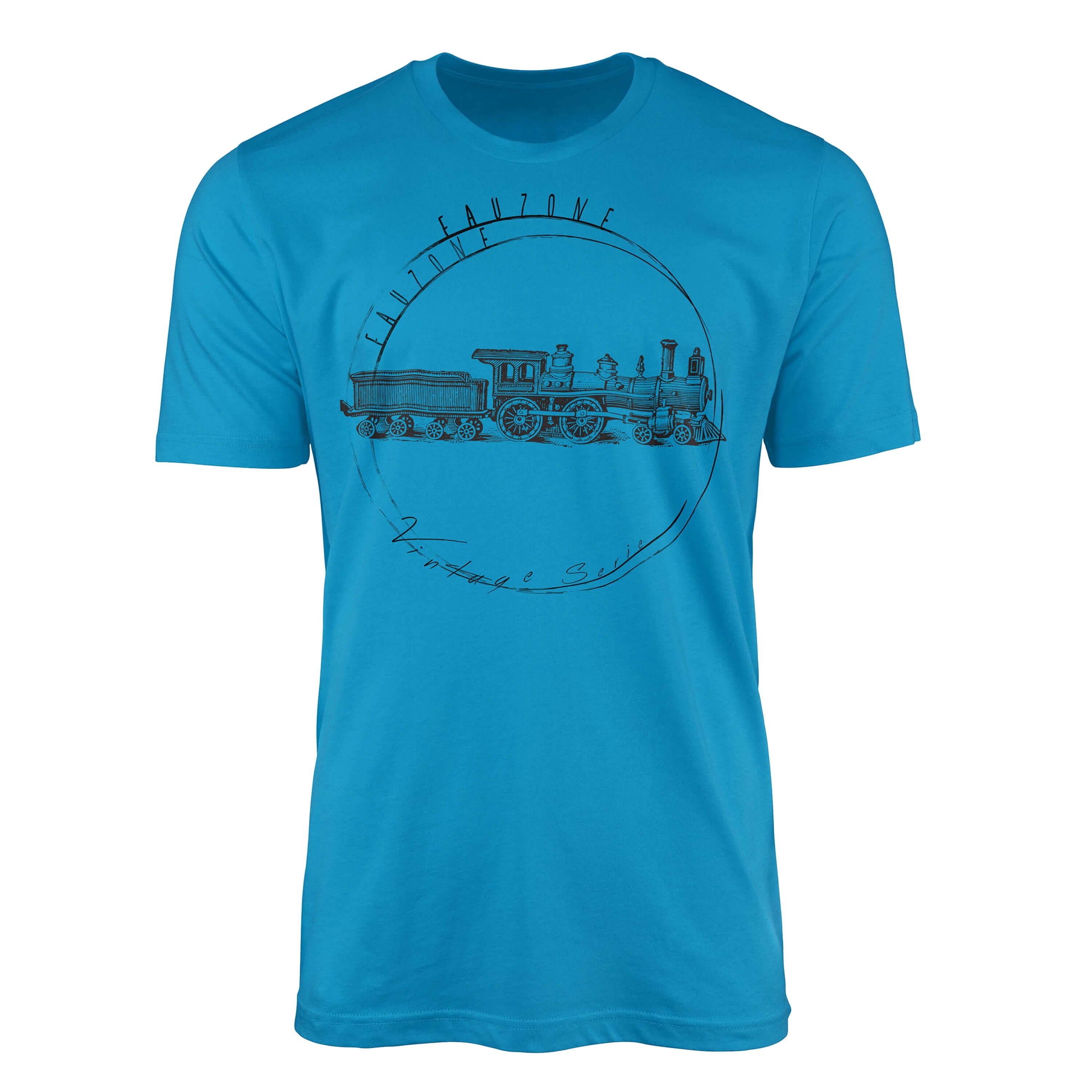 Sinus Art T-Shirt Vintage Herren T-Shirt Lokomotive Atoll