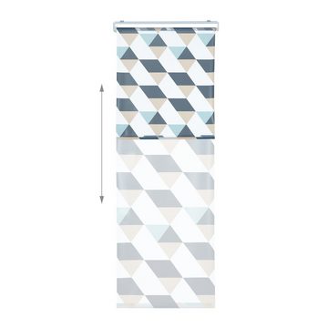 relaxdays Duschrollo Duschrollo mit geometrischem Design Breite 80 cm, 80x240cm