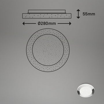 Briloner Leuchten LED Deckenleuchte 3693-018, LED fest verbaut, Neutralweiß, Sternehimmeleffekt, IP44, chrom, Neutralweiß 4000K, 15W  1600 lm